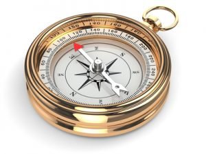 Ein goldener Kompass